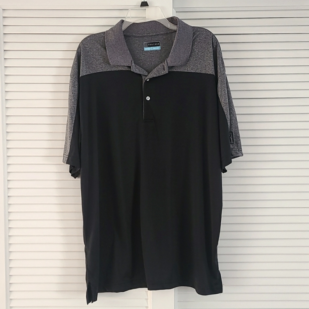 PGA Tour Golf Polo.  Size 2X.  Black & Gray